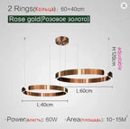 Modern Ring LED Pendant Light in Black or White