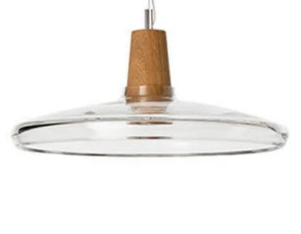 DecorBites™ Glass Lampshade Pendant Light, Wooden Hanging Suspension, Retro American Design
