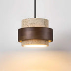 Japanese Wabi Sabi Stone Pendant Light in White or Gray