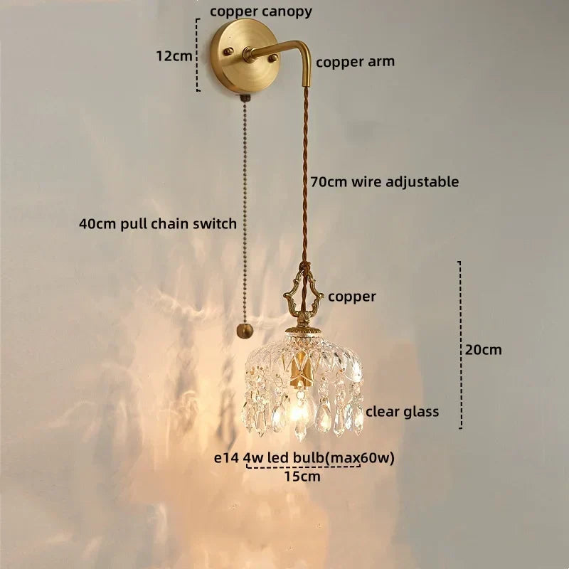 DecorBites™ Crystal Glass LED Wall Sconce - Luxury French Stair Light for Home Decor
