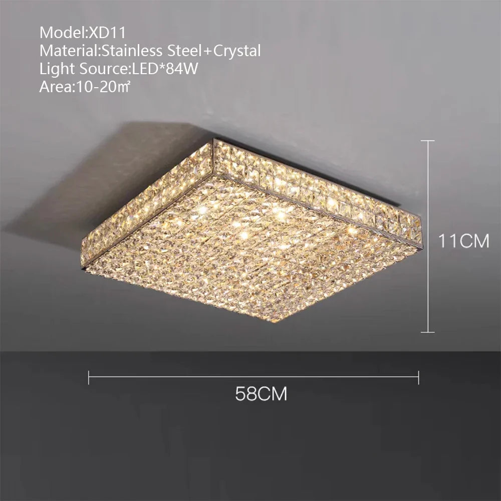 DecorBites™ Crystal LED Rectangle Chandelier for Elegant Home Decor