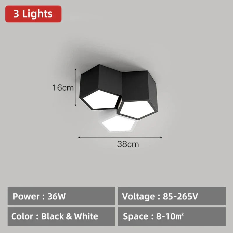 DecorBites™ Geometric Ceiling Lamps: Modern & Creative Lighting Fixtures for Master Bedroom