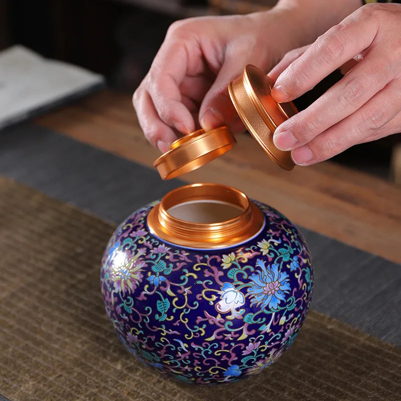 إبريق شاي مينا DecorBites™ من السيراميك - وعاء قهوة محكم الإغلاق