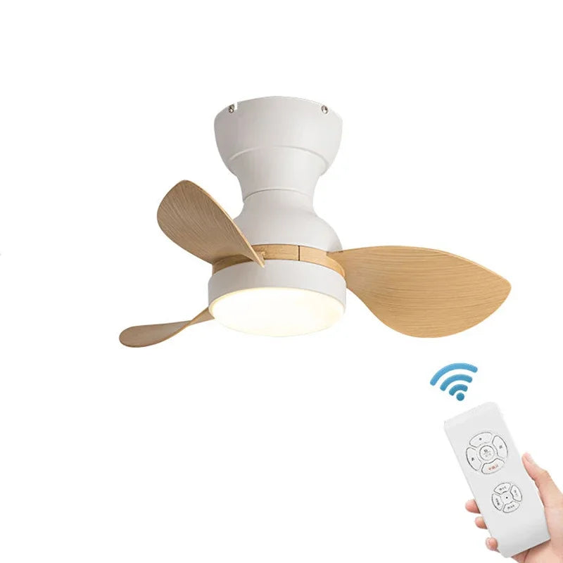 DecorBites™ 22" Modern Black Ceiling Fan Light with DC Remote Control & LED - Bedroom and Restaurant Use
