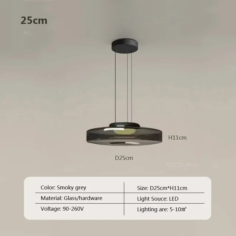 Nordic Glass Pendant Light in Green or Gray