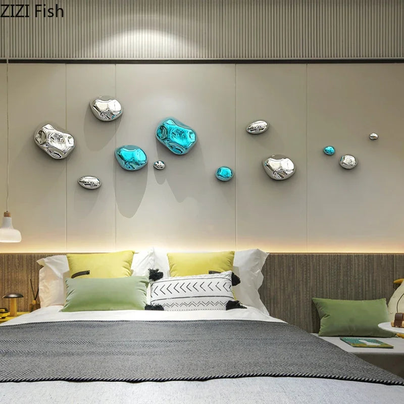 DecorBites™ 3D Stone Wall Ornaments: Room Aesthetics & Decoration - Plating Craft Stone Pendants