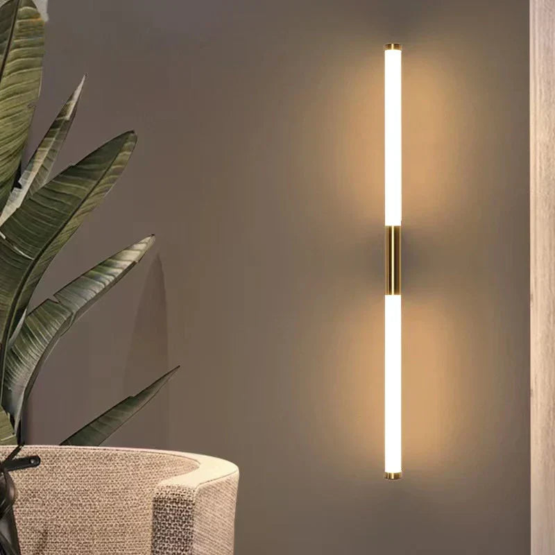 مصباح حائط LED أنبوبي معدني طولي من DecorBites™ لغرفة المعيشة وغرفة النوم والممر والسلالم والرواق