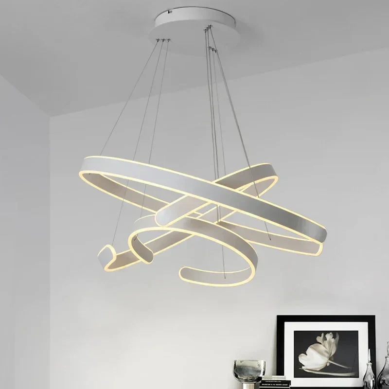 DecorBites™ Geometry Circle Rings LED Ceiling Lamp