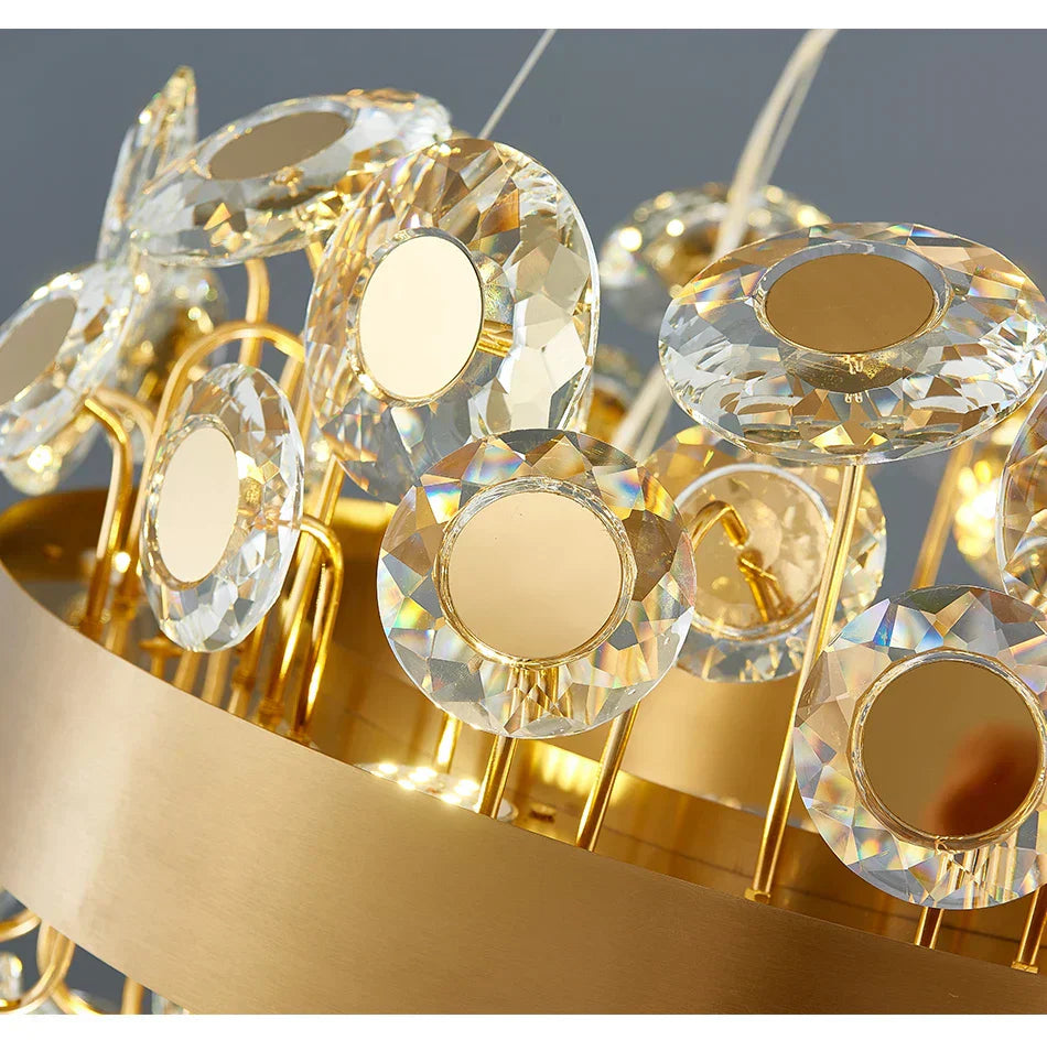 DecorBites™ Crystal Pendant Chandelier for Kitchen Living Room Restaurant Island
