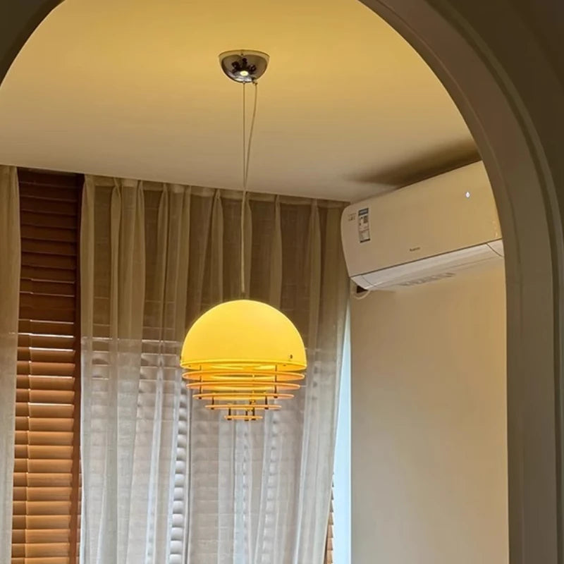 Bauhaus Sunset Orange Acrylic Pendant Light