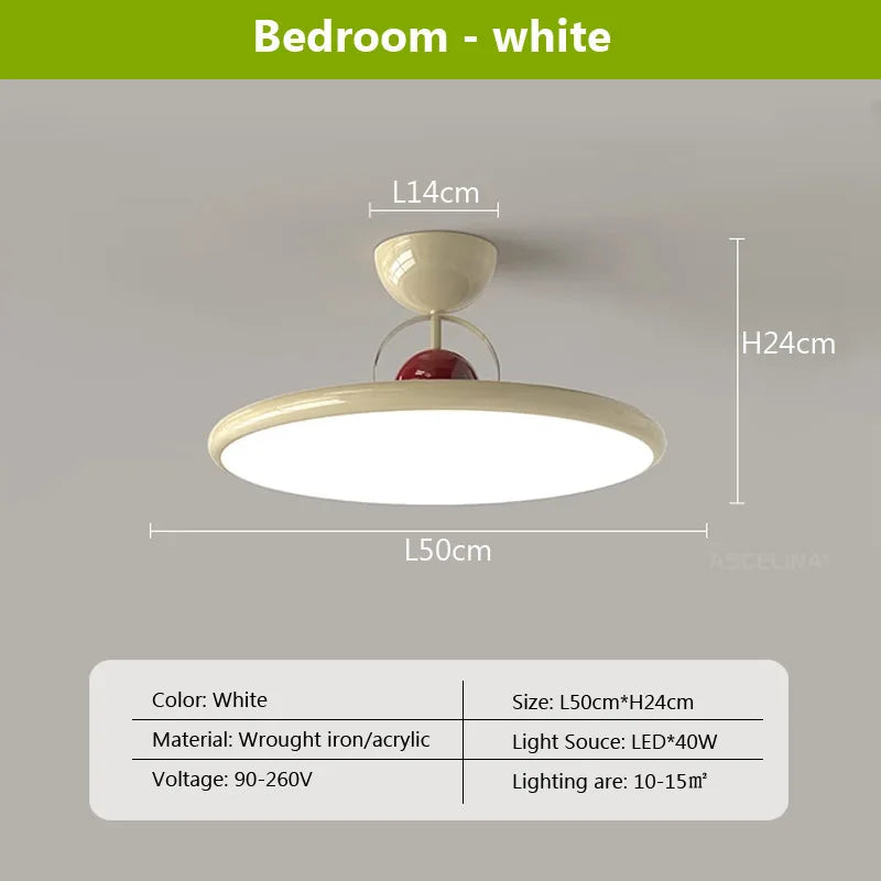 مصباح سقف LED من الحديد الكريمي نورديك من DecorBites™ - مصابيح داخلية للديكور