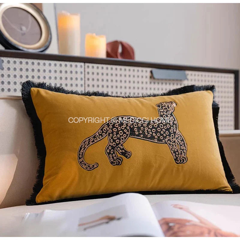 DecorBites™ French Night Velvet Throw Pillow Case with Embroidered Butterflies