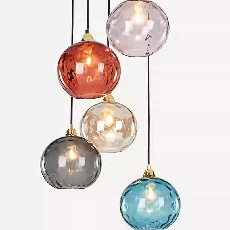 Nordic Ripple Glass Longline Pendant Light