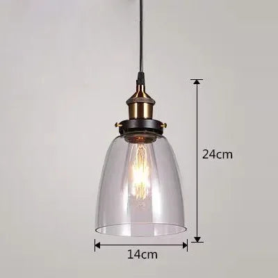 Retro Industrial Gray Glass Pendant Light