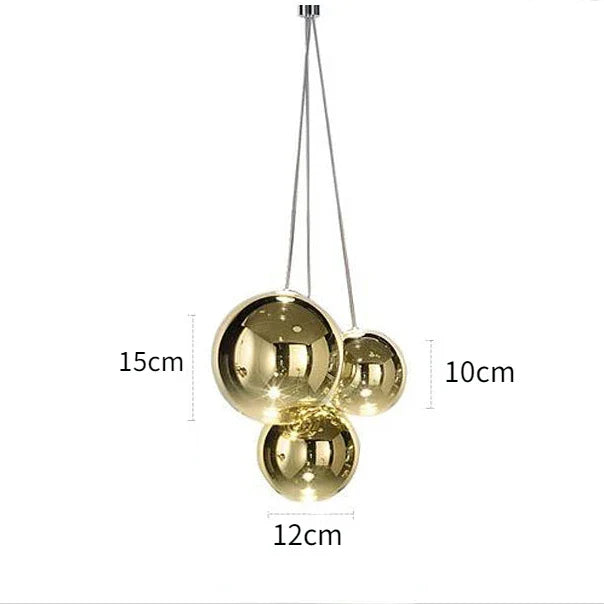 DecorBites™ Glass Ball Pendant Lamp: Modern Kitchen Dining Room Hanging Light.