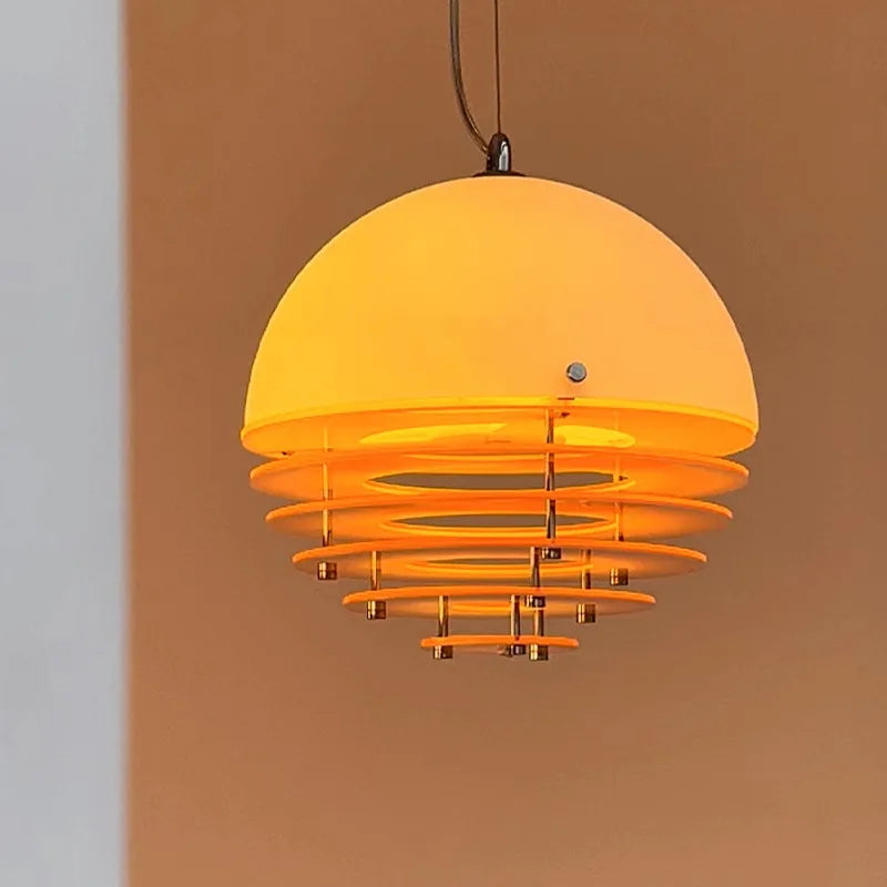 Bauhaus Sunset Orange Acrylic Pendant Light