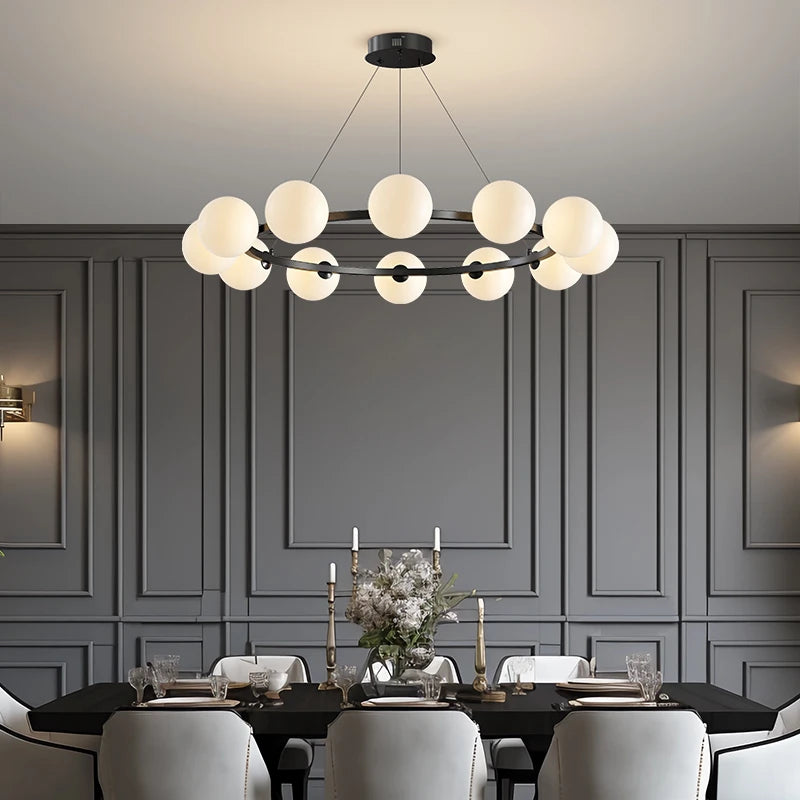 Contemporary Multi-Head Acrylic Glass Pendant Chandelier