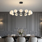 Contemporary Multi-Head Acrylic Glass Pendant Chandelier