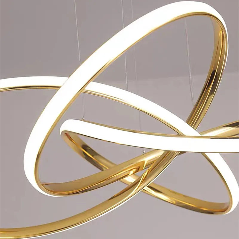 DecorBites™ Geometric Line LED Chandelier for Modern Home Deco, Living Room, Dining, Bar & Shop