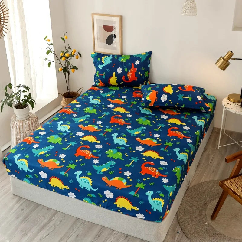طقم ملاءة جاهزة DecorBites™ Golden Feather: 120/150/180 سم + 2 غطاء وسادة