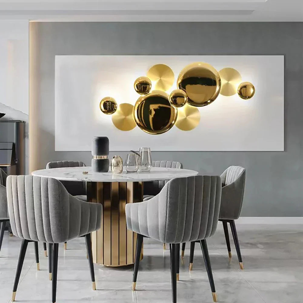 أباليق جدارية معدنية كبيرة ذهبية من DecorBites™ مصابيح LED إضاءة منزلية فاخرة عصرية
