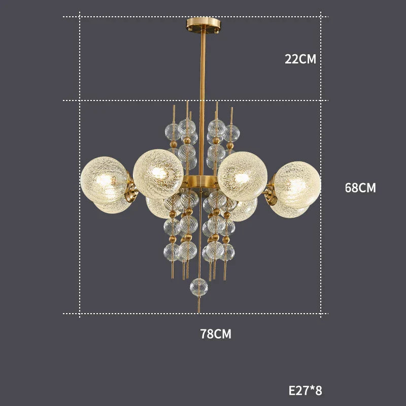 ثريا الفقاعات الذهبية والكروم من DecorBites™: مصابيح معلقة تريند 2025 لغرفة المعيشة