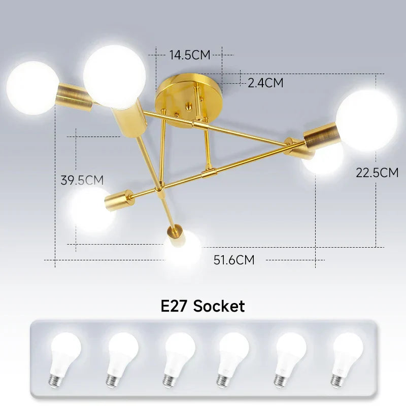 DecorBites™ ثريا سقف LED معلقة لغرفة المعيشة والمطبخ وديكور المنزل