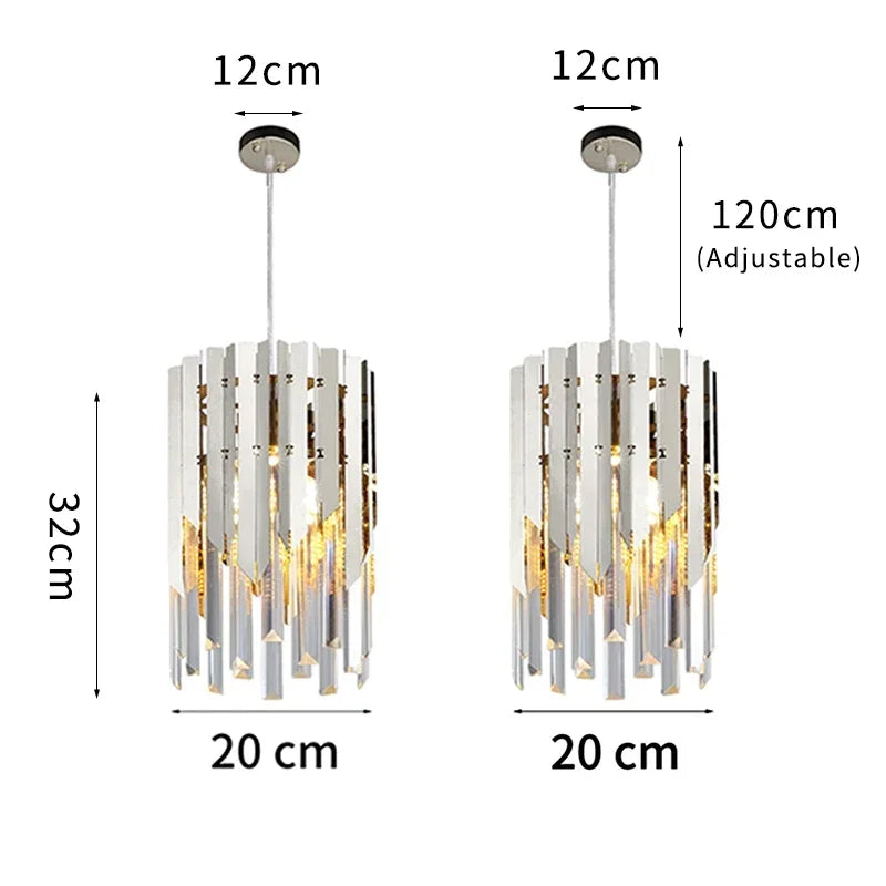 ثريا كريستال LED ذهبية K9 من ديكور بايتس™ لغرفة المعيشة والمطبخ وغرفة الطعام وغرفة النوم