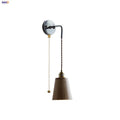 DecorBites™ Ash Wood LED Wall Light with Pull Chain Switch, Japanese Style Bedside Lamp
