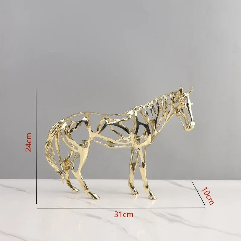 DecorBites™ Golden Openwork Animal Sculpture Set for Home Decoration