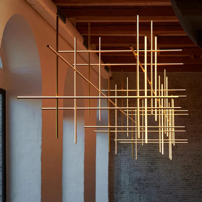 DecorBites™ ثريا سقف خطية LED ثريا غرفة طعام فاخرة بتصميم إيطالي