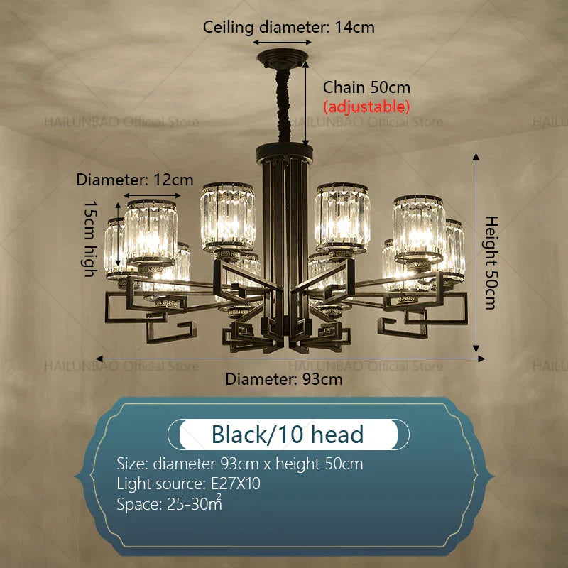 DecorBites™ Crystal Chandelier: Modern Luxury Main Light for Livingroom, Hall, and Restaurant