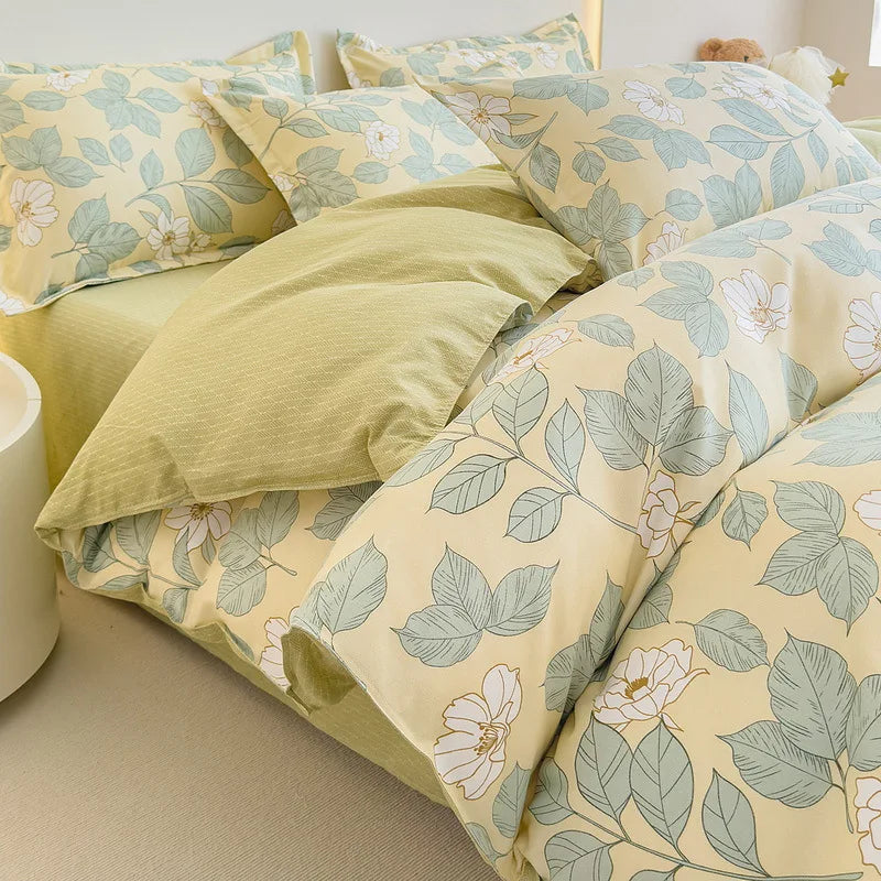 DecorBites™ Cotton Printed Bedding Set: Thick & Cozy Single Bedclothes for Adults & Kids