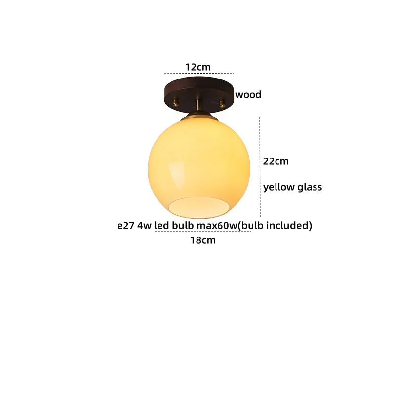 Plafonnier LED DecorBites™ en verre de style japonais, éclairage moderne pour salon