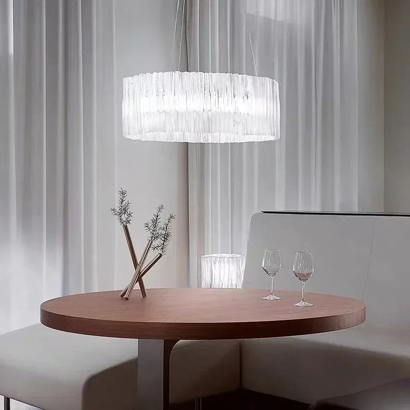 DecorBites™ Acrylic Ceiling Chandelier for Art Restaurant Hotel Living Room Kitchen LED Ring Light