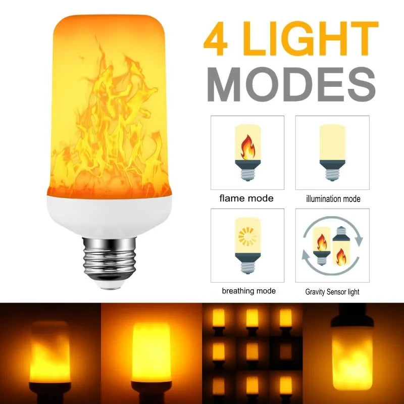 DecorBites™ لمبة لهب LED 4 أوضاع إضاءة بتأثير اللهب للحفلات وديكور الحديقة والمهرجانات وقاعات الكاريوكي