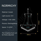 Modern Crystal Staircase Chandelier in Gold or Black