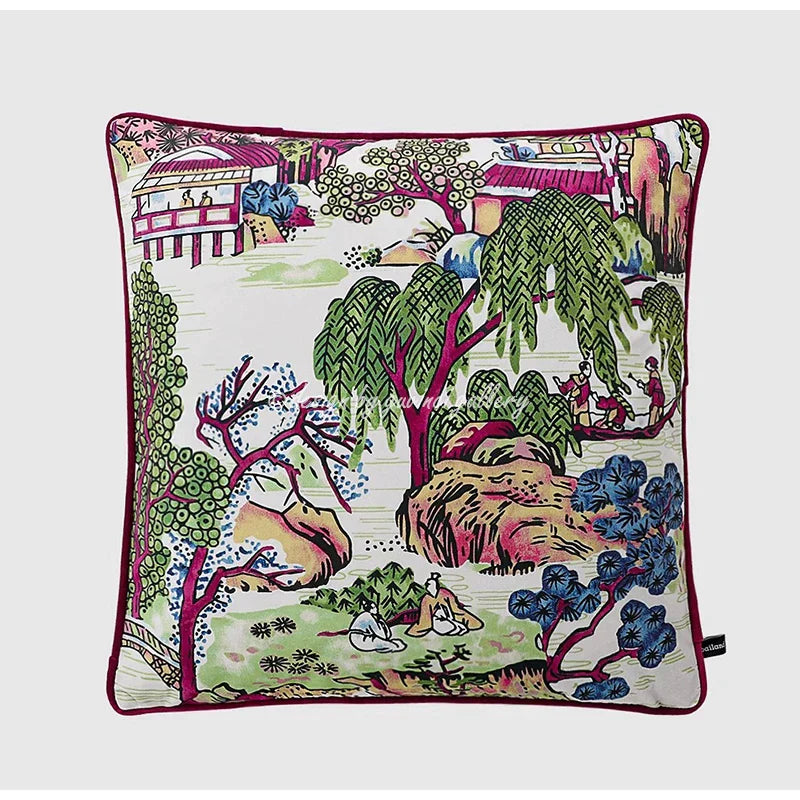 DecorBites™ Crane Art Luxury Throw Pillow Case for Bed & Sofa