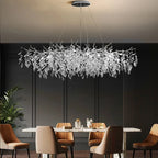 Modern Silver Crystal Chain Pendant Chandelier