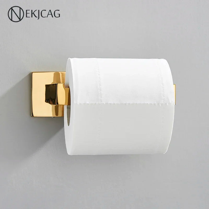 DecorBites™ Gold Square Paper Holder ملحق حمام