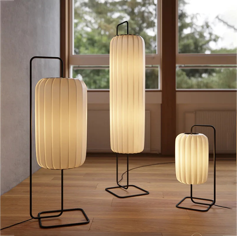 مصباح أرضي LED على الطراز الياباني من DecorBites™ لغرفة المعيشة وغرفة النوم والمقهى