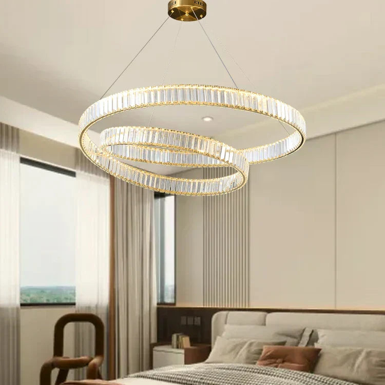 DecorBites™ Crystal LED Pendant Light Chandelier for Bedroom Living Room - Adjustable Ceiling Lamp
