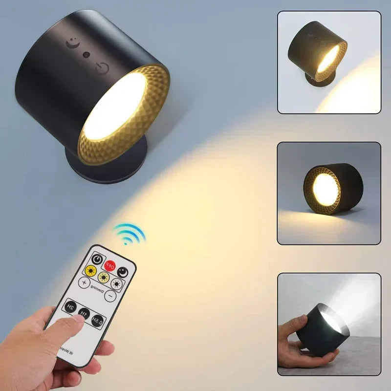 DecorBites™ Double Head Wall Lamp: Touch Control, 360 Rotatable, USB Rechargeable Night Light