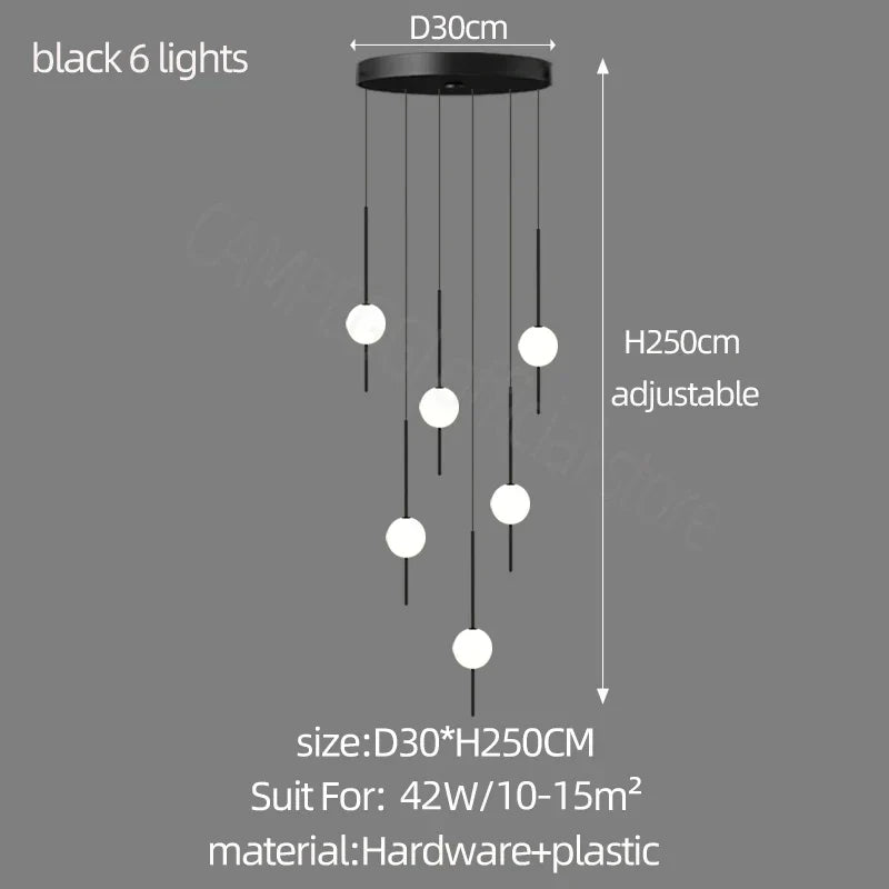 DecorBites™ Creative LED Chandeliers: Luxurious Design for Living Rooms, Large Lighting Fixtures for Staircases