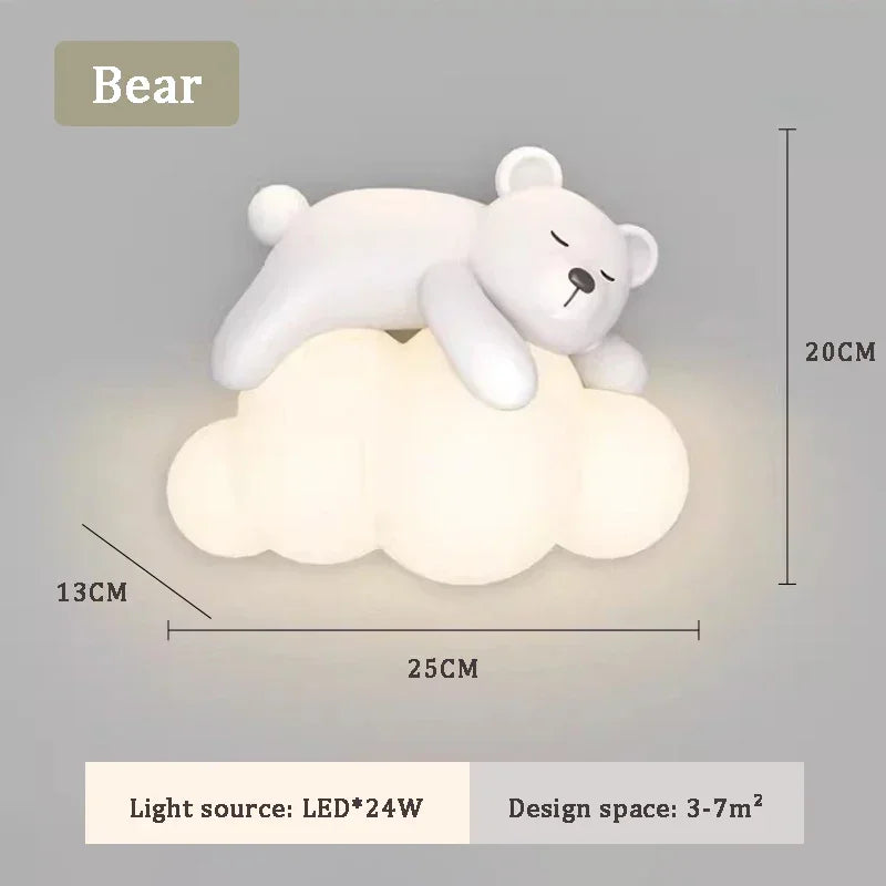 أضواء حائط على شكل دب LED للأطفال من DecorBites™ - مصابيح عصرية لغرف نوم الأميرات والأولاد والبنات