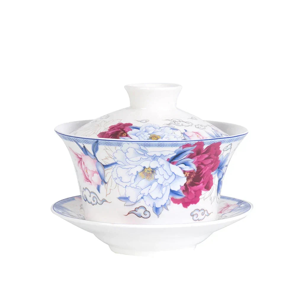 DecorBites™ 350ml Ceramic Gaiwan Porcelain Tea Cup Set