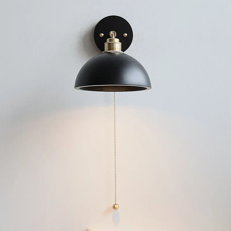 DecorBites™ LED Wall Light Fixture Modern Black Wood Copper Sconce