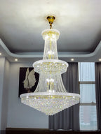 Modern Crystal Staircase Chandelier in Gold or Black