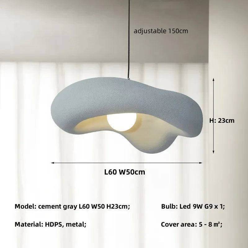 DecorBites™ Creamy Style Resin Pendant Light, G9 LED, Dining Room & Kitchen Island Decor