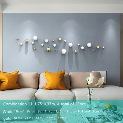 DecorBites™ كرات ذهبية معلقة للحائط، حِرف كروية، ديكور غرفة، قلادات عرض